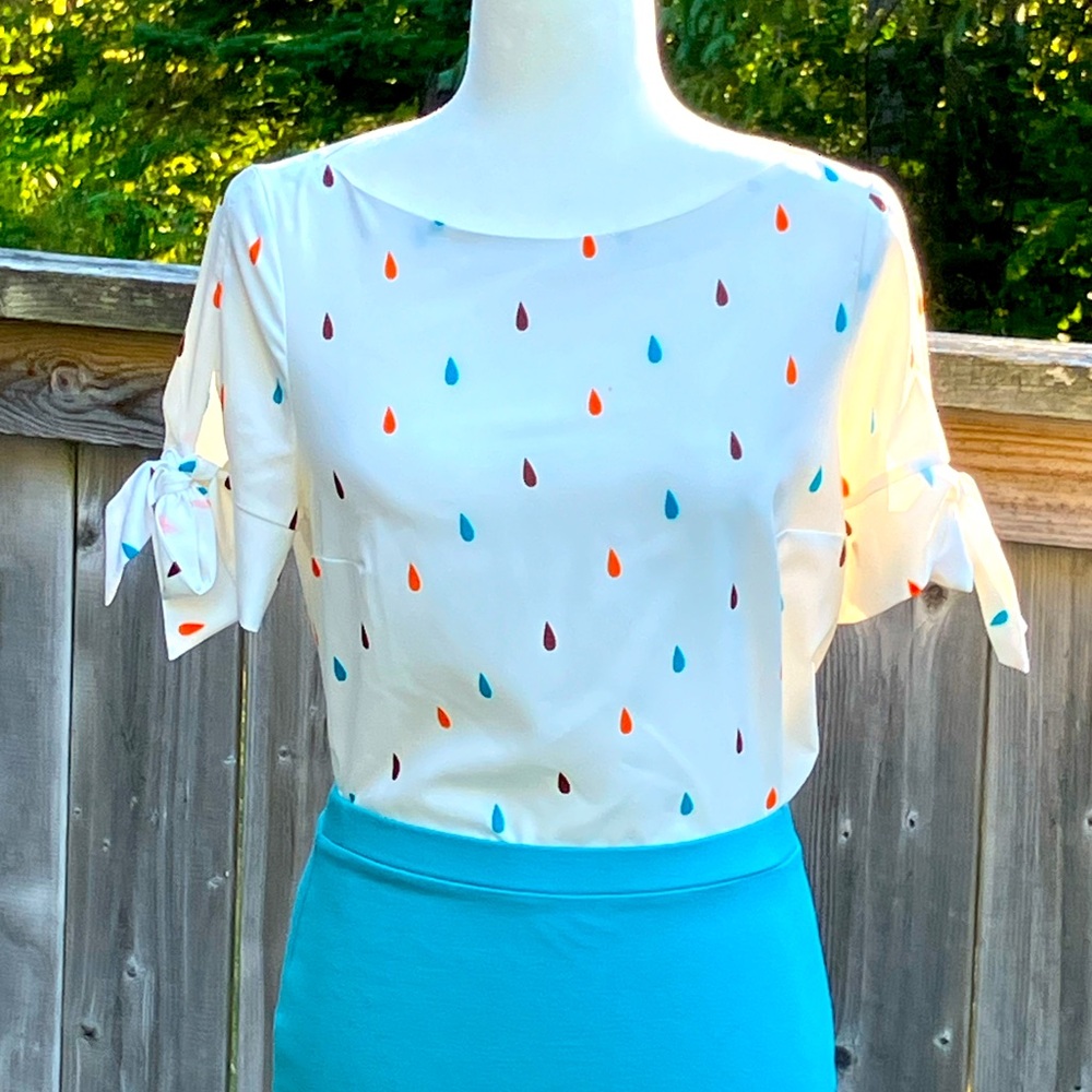 Nife White and Multicolor Patterned Top